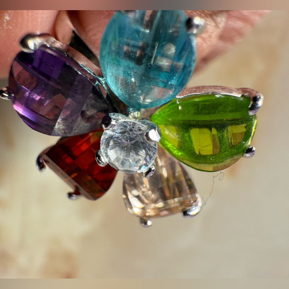 Multicolor Gemstone sterling 925 Silver Ring